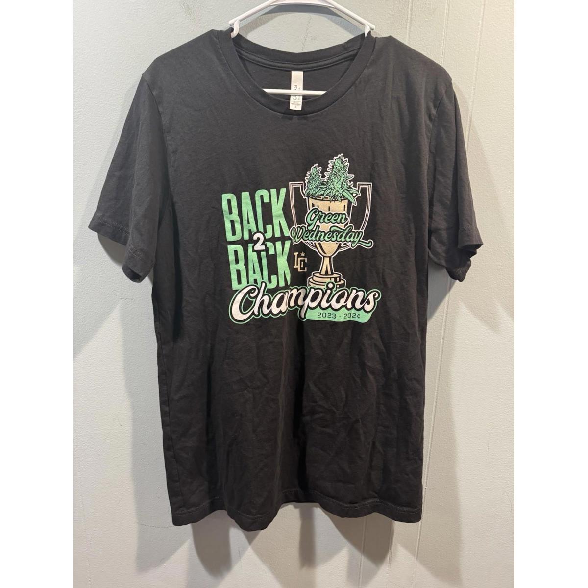 Mens Canvas T Shirt Green Wednesday Liberty 24 Size Large Black